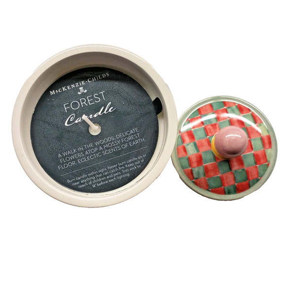 MacKenzie-Childs Taylor Forest Scented Candle 6.5" Tall, Retired Lidded Jar - Picture 3 of 6